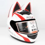 کلاه کاسکت خرگوشی اچ ان جی مدل HNJ 902 White Red - تصویر 3