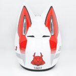 کلاه کاسکت خرگوشی اچ ان جی مدل HNJ 902 White Red - تصویر 5