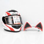 کلاه کاسکت خرگوشی اچ ان جی مدل HNJ 902 White Red - تصویر 6