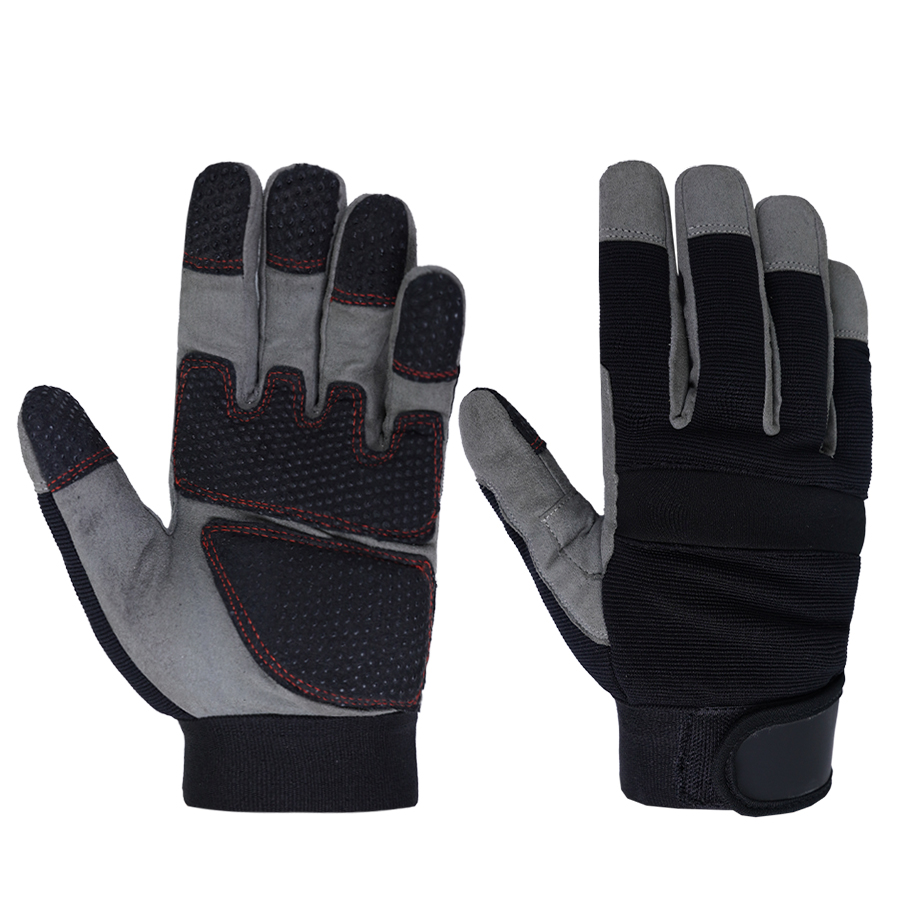 دستکش موتورسواری کد 11 رنگ مشکی طوسی