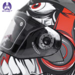 کلاه کاسکت فک متحرک دی ای وان 108 مدل Dragon Red - تصویر 7