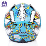 کلاه کاسکت فک متحرک دی ای وان 108 مدل Festive Blue - تصویر 5