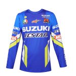 تیشرت آستین بلند موتور سواری طرح suzuki آبی