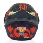 کلاه کاسکت بلوتوث دار فک متحرک کایک مدل Red Thunder God - تصویر 5