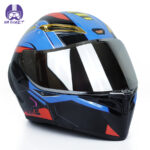 کلاه کاسکت فک متحرک کایک مدل Black Blue Mecha - تصویر 11