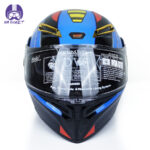 کلاه کاسکت فک متحرک کایک مدل Black Blue Mecha - تصویر 2