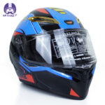کلاه کاسکت فک متحرک کایک مدل Black Blue Mecha - تصویر 3