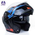 کلاه کاسکت فک متحرک کایک مدل Black Blue Mecha - تصویر 4