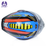 کلاه کاسکت فک متحرک کایک مدل Black Blue Mecha - تصویر 6
