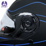 کلاه کاسکت بلوتوث دار ردلاین مدل 937 رنگ مشکی آبی به همراه هندزفری بلوتوثی و کیف حمل و پد گردن مجموعه 4 عددی - تصویر 8