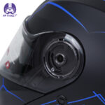 کلاه کاسکت ردلاین مدل 937 طرح ضربدری آبی به همراه هندزفری بلوتوثی و کیف حمل و پد گردن مجموعه 4 عددی - تصویر 8