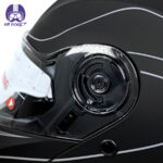 کلاه کاسکت ردلاین مدل 937 رنگ مشکی طوسی به همراه هندزفری بلوتوثی و کیف حمل و پد گردن مجموعه 4 عددی - تصویر 9