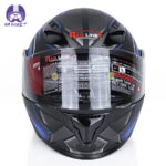 کلاه کاسکت ردلاین مدل 939 طرح Blue Time به همراه هندزفری بلوتوثی و کیف حمل و پد گردن مجموعه 4 عددی - تصویر 3