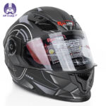 کلاه کاسکت ردلاین مدل 939 طرح Gray Time به همراه هندزفری بلوتوثی و کیف حمل و پد گردن مجموعه 4 عددی - تصویر 4