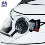 کلاه کاسکت ردلاین مدل 939 طرح ضربدری سفید به همراه هندزفری بلوتوثی و کیف حمل و پد گردن مجموعه 4 عددی - تصویر 8