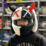 کلاه کاسکت پی مدل NOFACE EVIL WH/BK - تصویر 2