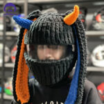 کلاه کاسکت پی مدل NOFACE EVIL OR/BK - تصویر 8