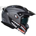 کلاه کاسکت فک جدا برند راپیدو 890 مدل اسکورپین طرح Shark بلوتوث دار