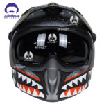 کلاه کاسکت فک جدا برند راپیدو 890 مدل اسکورپین طرح Shark - تصویر 2
