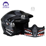 کلاه کاسکت فک جدا برند راپیدو 890 مدل اسکورپین طرح Shark - تصویر 7