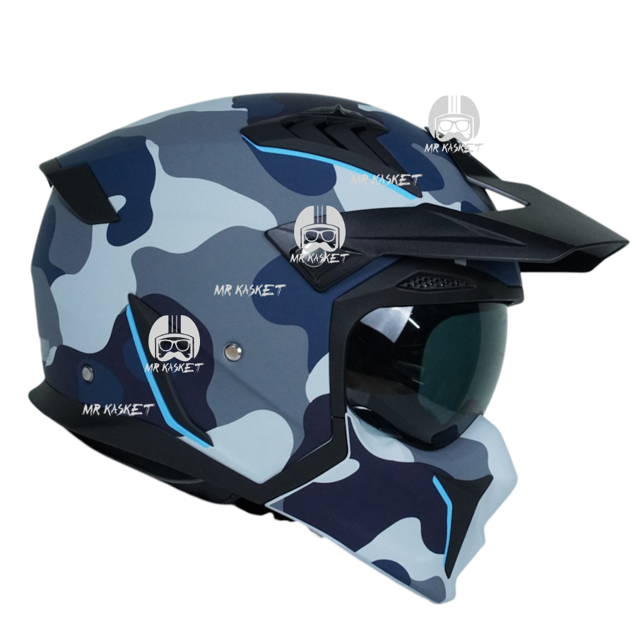 کلاه کاسکت فک جدا برند راپیدو 890 مدل اسکورپین طرح چریکی آبی 1 کلاه کاسکت فک جدا برند راپیدو 890 مدل اسکورپین طرح چریکی آبی بلوتوث دار