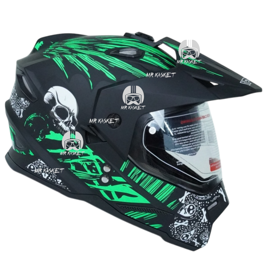 کلاه کاسکت اندروییDA1مدل 202 رنگ مشکی سبز اسکلت