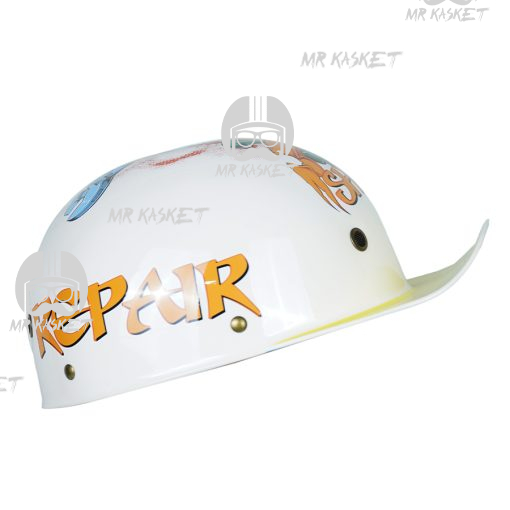کلاه کاسکت مدل نیمه گپ کد 130 رنگ سفید طرحRed Air