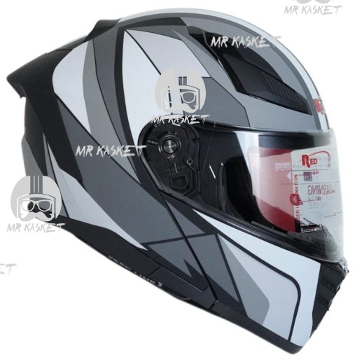 کلاه کاسکت فک متحرک رد لاین کد 960 مدل matt black grey warframe