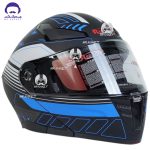 کلاه کاسکت فک متحرک بلوتوث دار ردلاین کد 960 مدل matt black blue overture - تصویر 2