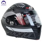 کلاه کاسکت فک متحرک بلوتوث دار ردلاین کد 960 مدل matt black grey overture - تصویر 2