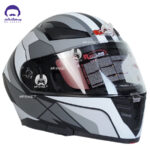 کلاه کاسکت فک متحرک ردلاین کد 960 مدل matt black grey warframe - تصویر 2