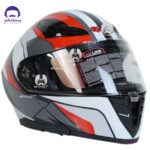 کلاه کاسکت فک متحرک ردلاین کد 960 مدل braight black red warframe - تصویر 2