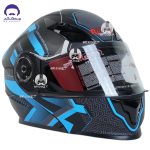 کلاه کاسکت فک محترک ردلاین 939 مدل mat black blue - تصویر 4