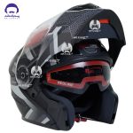 کلاه کاسکت فک محترک ردلاین 939 مدل black  white - تصویر 4