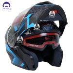 کلاه کاسکت فک محترک ردلاین 939 مدل mat black blue - تصویر 5
