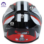 کلاه کاسکت فک متحرک ردلاین کد 960 مدل braight black red warframe - تصویر 5