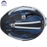 کلاه کاسکت فک متحرک بلوتوث دار ردلاین کد 960 مدل matt black blue overture - تصویر 6