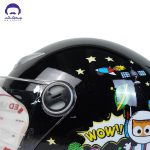 کلاه کاسکت بدون فک کودک برند ردلاین مدل 908 رنگ مشکی گربه - تصویر 7