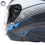 کلاه کاسکت بدون فک ردلاین مدل 965 رنگ مشکی آبی - تصویر 7