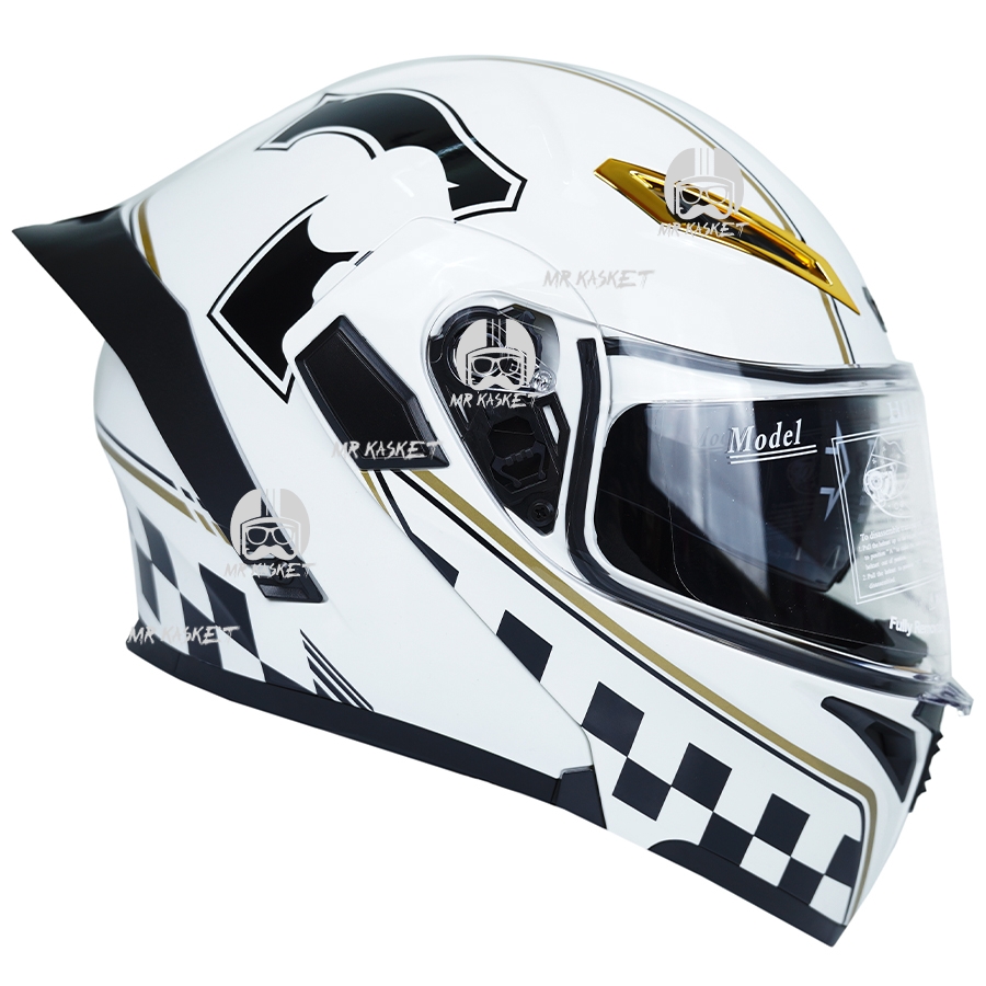 کلاه کاسکت فک متحرک کایک مدل Black White Checherboard 1 کلاه کاسکت فک متحرک کایک مدل Black White Checherboard