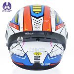 کلاه کاسکت فک متحرک بلوتوث دار کایک مدل Blue White Mecha - تصویر 5