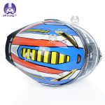 کلاه کاسکت فک متحرک بلوتوث دار کایک مدل Blue White Mecha - تصویر 6