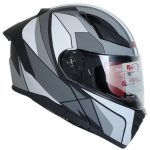 کلاه کاسکت فک متحرک بلوتوث دار رد لاین کد 960 مدل matt black grey warframe