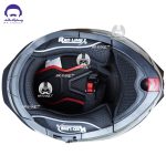 کلاه کاسکت فک متحرک بلوتوث دار ردلاین کد 960 مدل matt black grey warframe - تصویر 10
