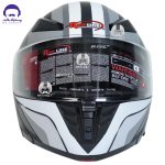 کلاه کاسکت فک متحرک بلوتوث دار ردلاین کد 960 مدل matt black grey warframe - تصویر 3