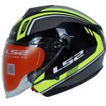 کلاه کاسکت ال اس تو مدل OF573 Twister رنگ مشکی سبز براق