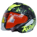 کلاه کاسکت ال اس تو مدل OF573 Twister رنگ مشکی سبز rider - تصویر 4