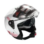 کلاه کاسکت بدون فک فلش مدل 852 glossy pink-white - تصویر 3