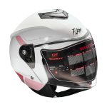 کلاه کاسکت بدون فک فلش مدل 852 glossy pink-white - تصویر 4