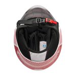 کلاه کاسکت بدون فک فلش مدل 852 glossy pink-white - تصویر 6